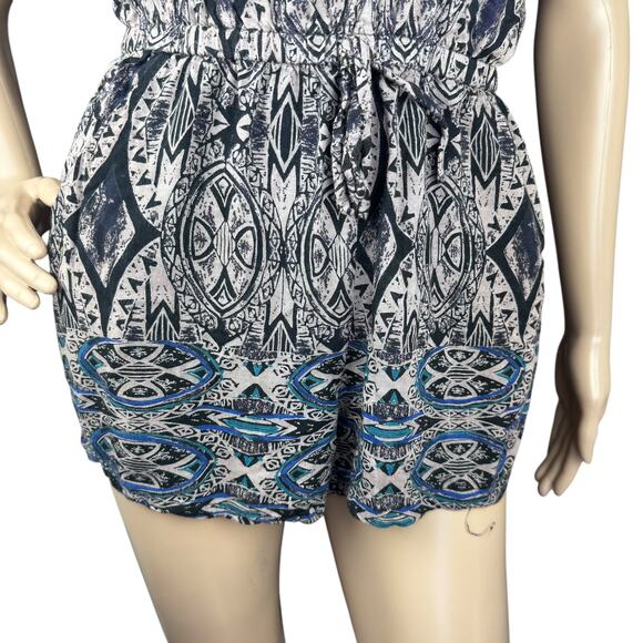 Forever 21 Women Tan Black Strapless Elastic Waist Romper Size S - Picture 3 of 9